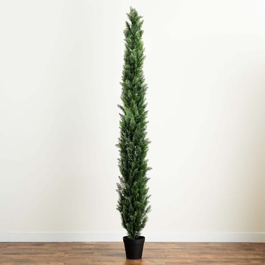 10ft. Potted Green UV Resistant Artificial Cedar Pine Tree